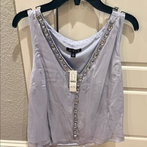 J. Crew Light Purple Embellished Blouse